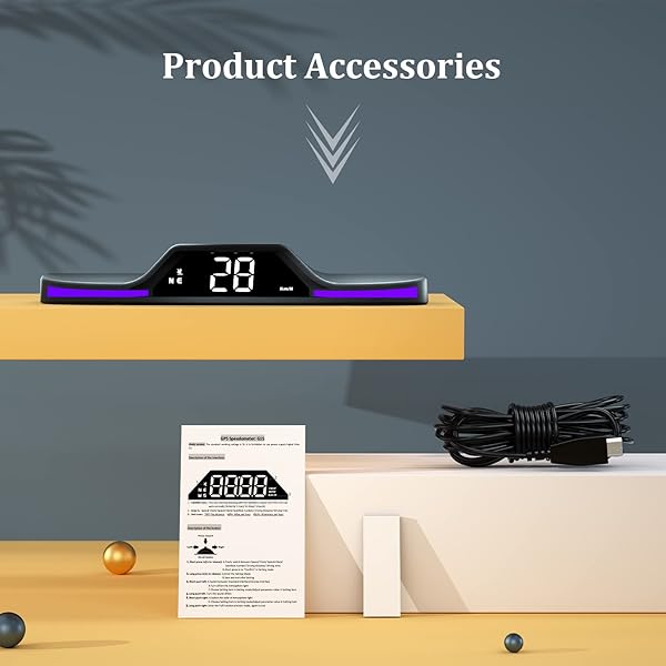 Liiiyuan Liiiyuan G15 Heads Up Display Digital GPS Speedometer with Fatigue Driving Alarm and Speed Alarm USB Plug and Play for All Cars - View 11 of 11