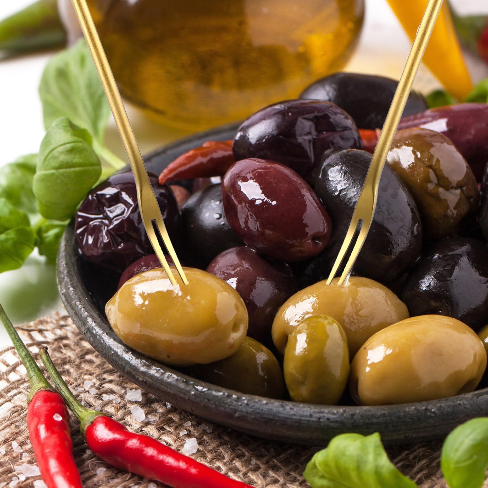 Didaey Didaey 4 Pcs Stainless Steel Pickle Fork and Olive Spoon Set with Long Handle and Drain Hole for Easy Serving - View 5 of 7