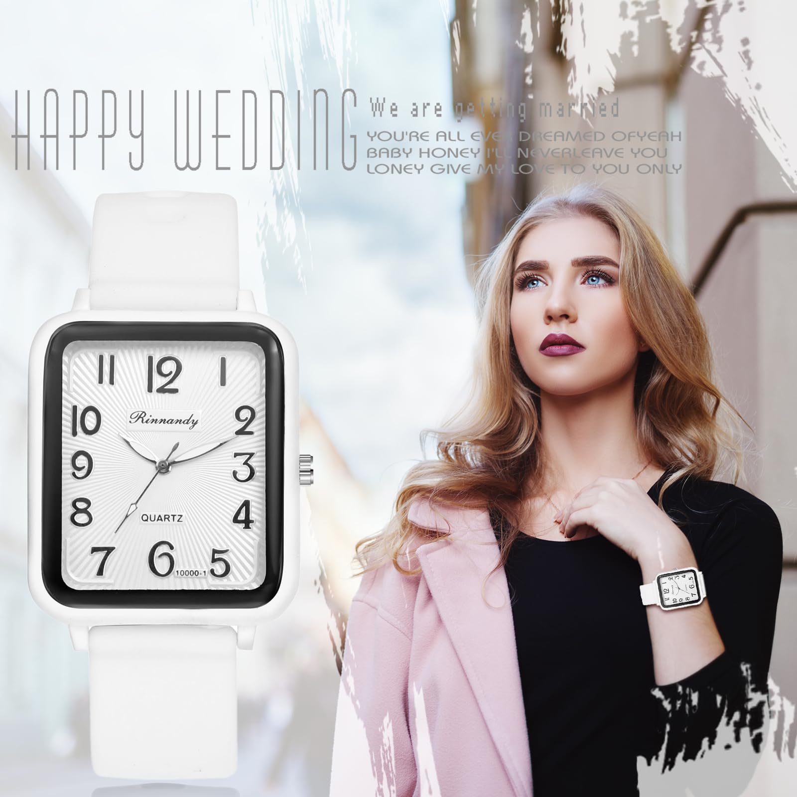 Avaner Avaner Silicone Square Quartz Watches for Teens Adjustable Sports Wrist Watch with Wide Strap - View 3 of 7