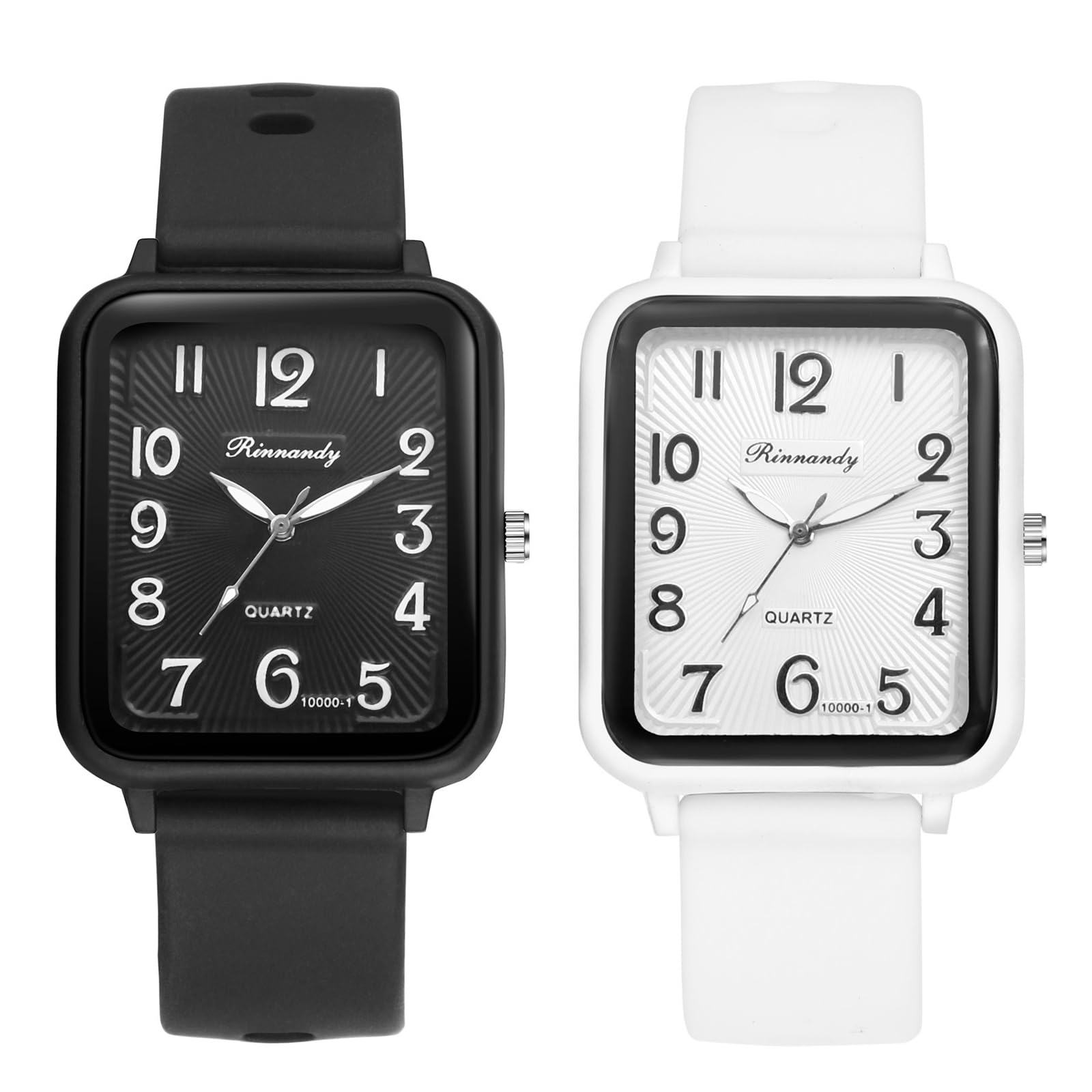 Avaner Avaner Silicone Square Quartz Watches for Teens Adjustable Sports Wrist Watch with Wide Strap - View 7 of 7