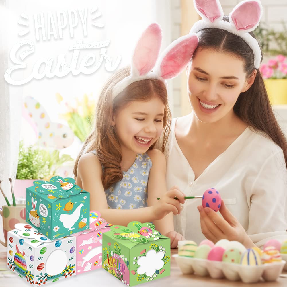 Unigift Unigift 12 Pcs Easter Treat Box Bunny Rabbit Chicken Egg Cardboard Gift Candy Box with PVC Window for Spring Holiday Party Decor - View 7 of 7