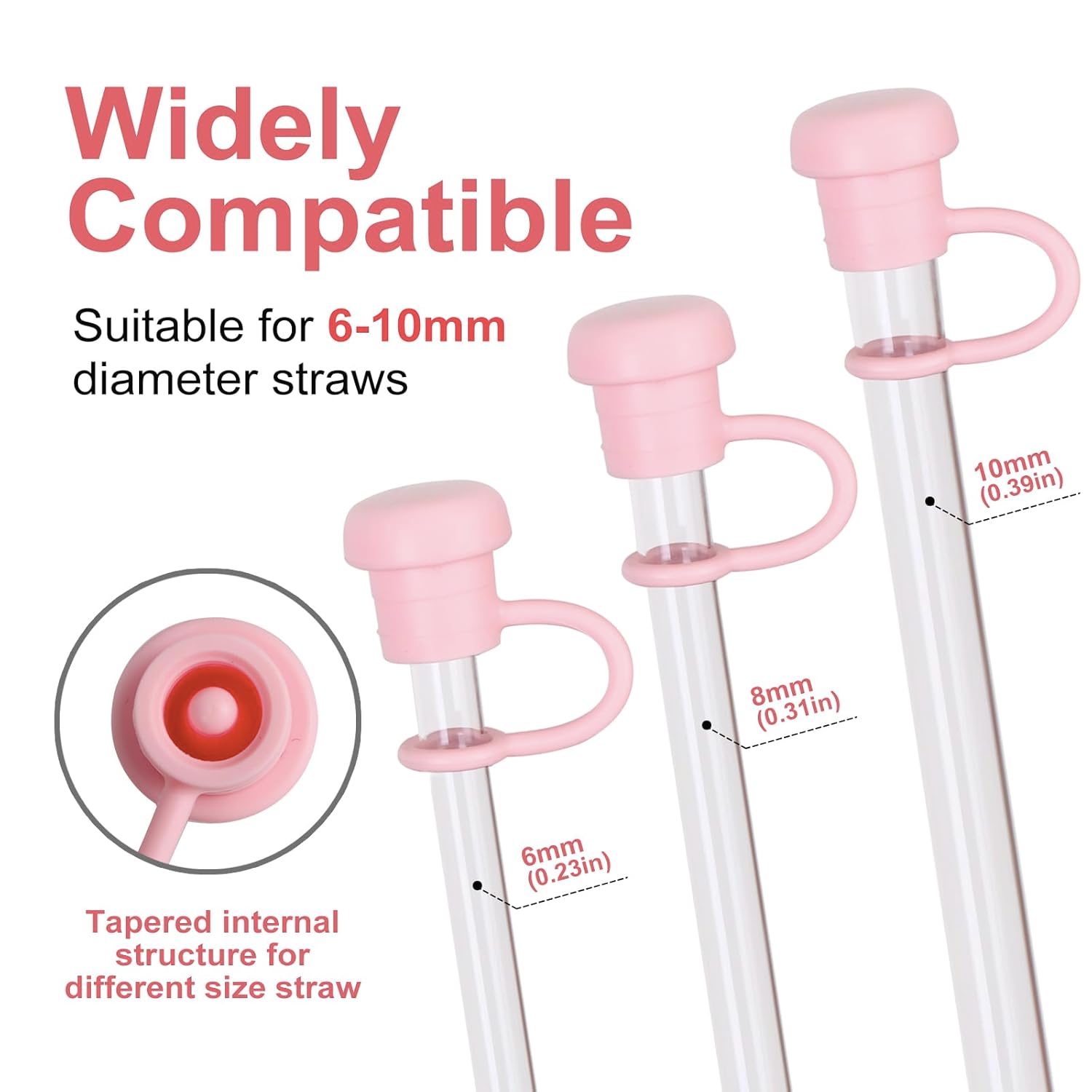 ZIZAISM ZIZAISM Silicone Straw Covers for Yeti Cups Adjustable Reusable BPA Free Dishwasher Safe 6 Pack - View 2 of 7