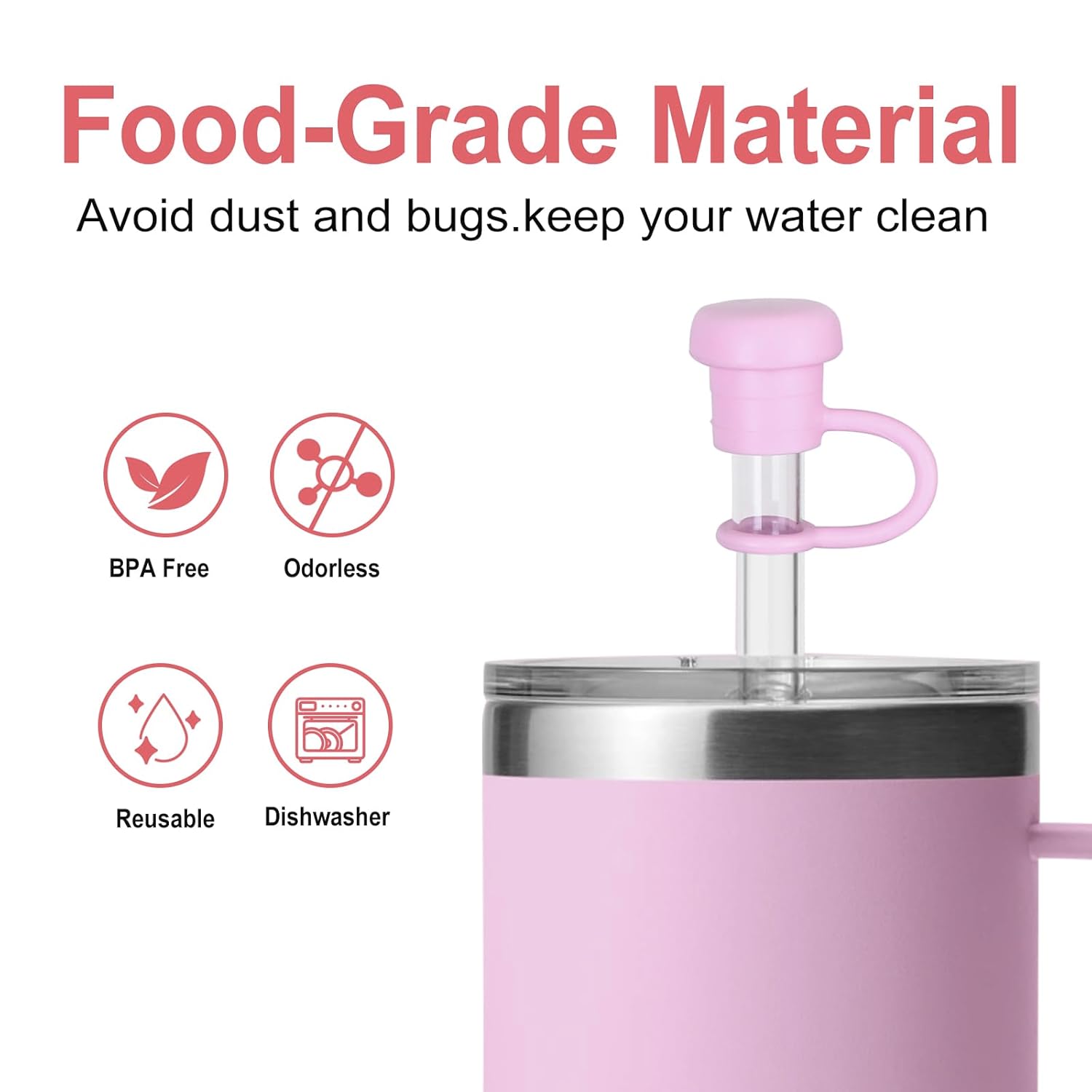 ZIZAISM ZIZAISM Silicone Straw Covers for Yeti Cups Adjustable Reusable BPA Free Dishwasher Safe 6 Pack - View 3 of 7