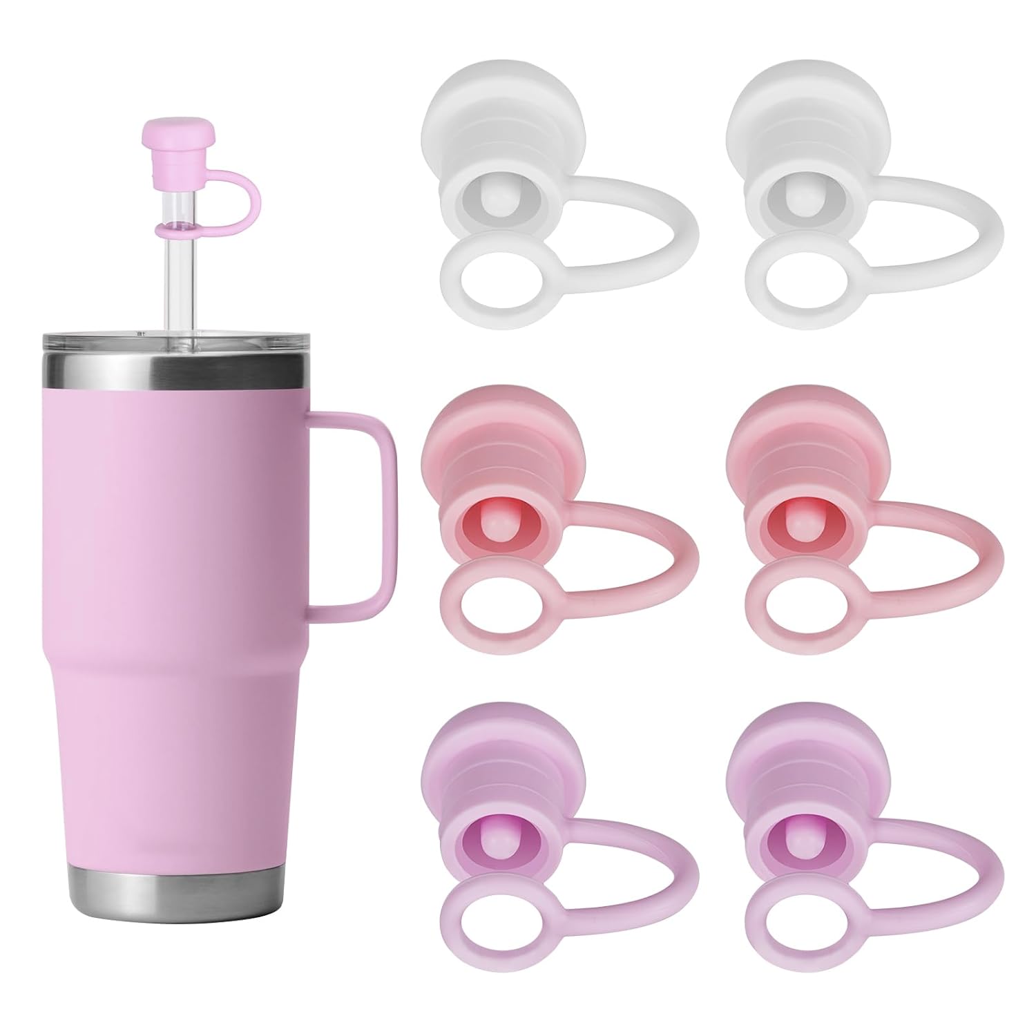 ZIZAISM ZIZAISM Silicone Straw Covers for Yeti Cups Adjustable Reusable BPA Free Dishwasher Safe 6 Pack