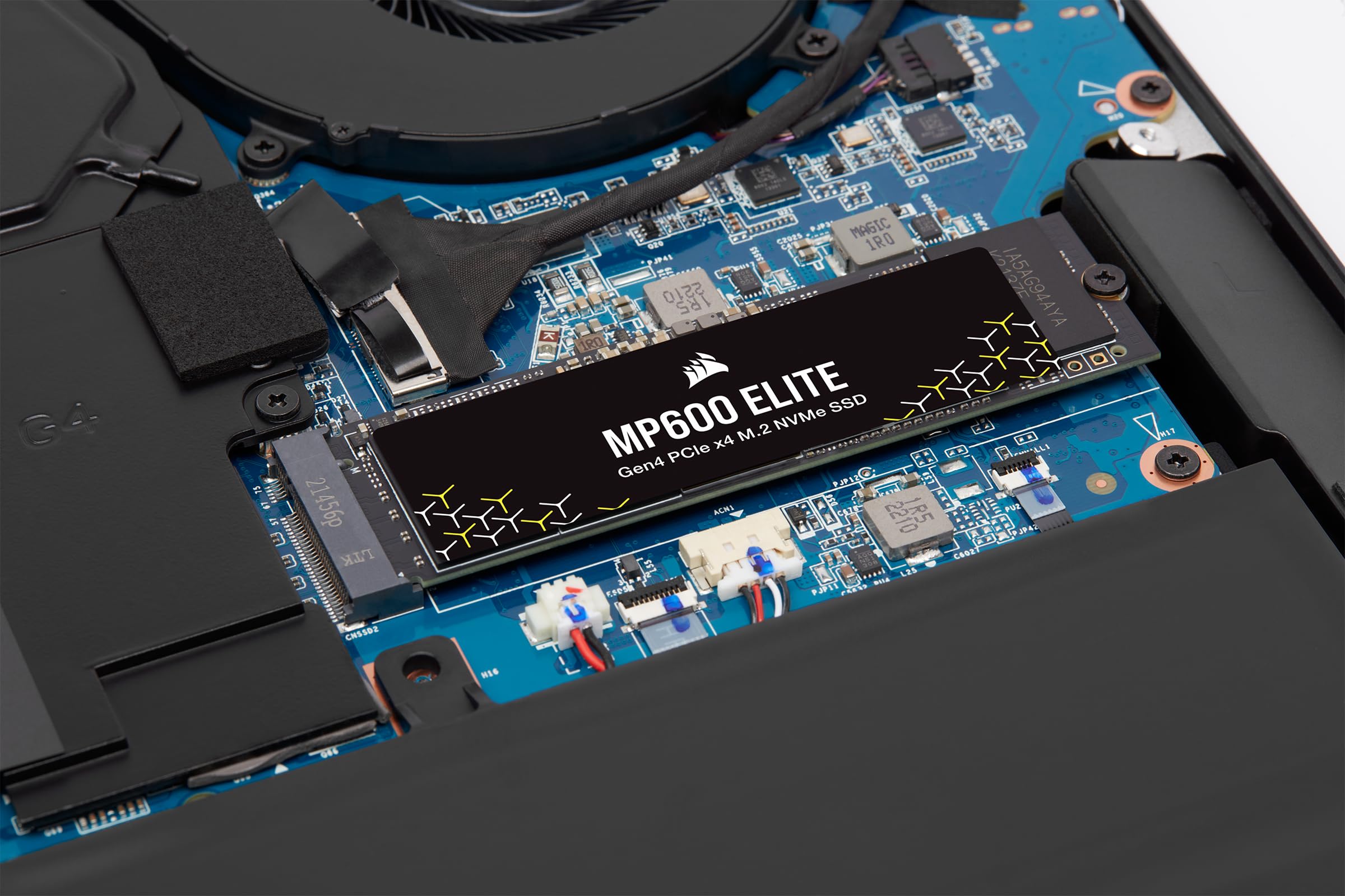 Corsair Corsair MP600 Elite 2TB M2 PCIe Gen4 NVMe SSD Up to 7000MB sec Sequential Read High Density 3D TLC NAND Black - View 6 of 9