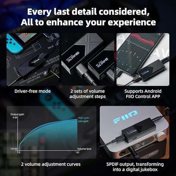 FiiO FiiO KA17 Portable USB DAC: HiFi Audio Decoder with Dual ES9069Q, PCM768 & DSD512 for Android, iOS, Mac & Win10 - View 10 of 11