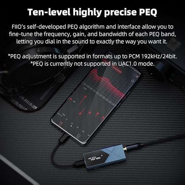 FiiO FiiO KA17 Portable USB DAC: HiFi Audio Decoder with Dual ES9069Q, PCM768, DSD512 for Android, iOS, Mac & Win10 (Blue) - View 6 of 10