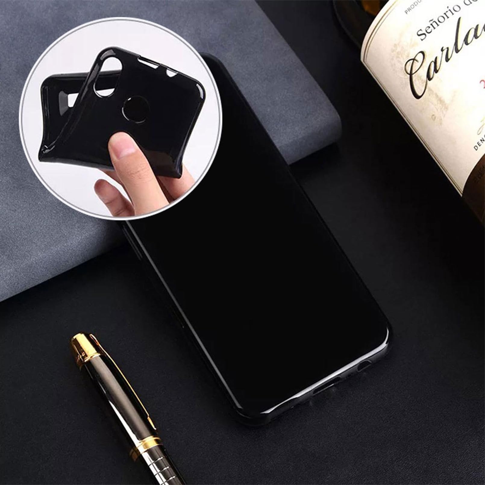 HGJTFANY Asus ROG Phone 8 Pro Case HGJTFANY 2 Pieces Shockproof Soft TPU Bumper Shell Ultra-Thin Silicone Cover 360 Drop Protection Black - View 2 of 9