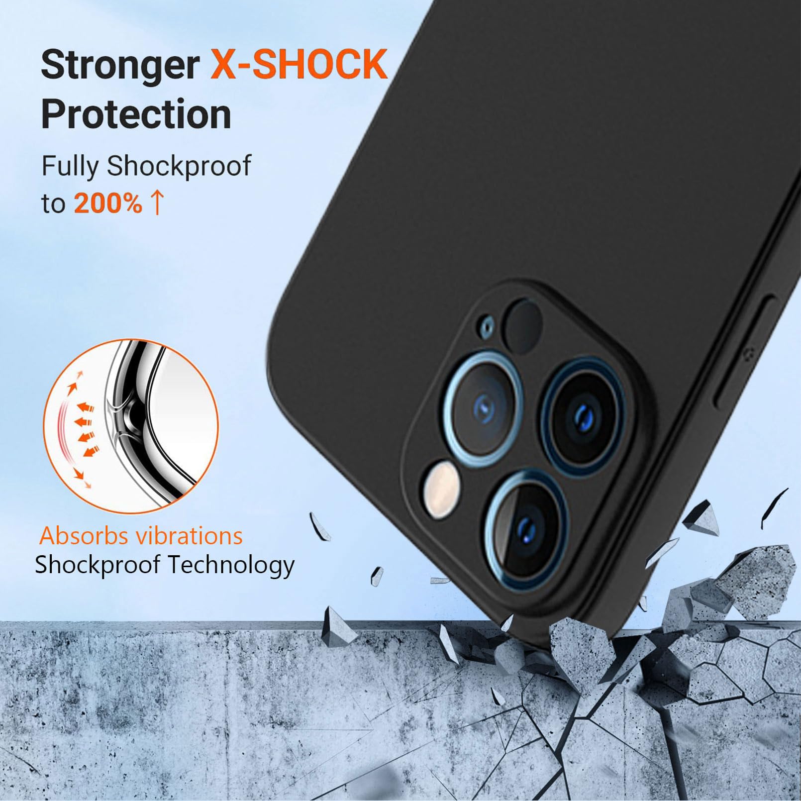 HGJTFANY Asus ROG Phone 8 Pro Case HGJTFANY 2 Pieces Shockproof Soft TPU Bumper Shell Ultra-Thin Silicone Cover 360 Drop Protection Black - View 3 of 9