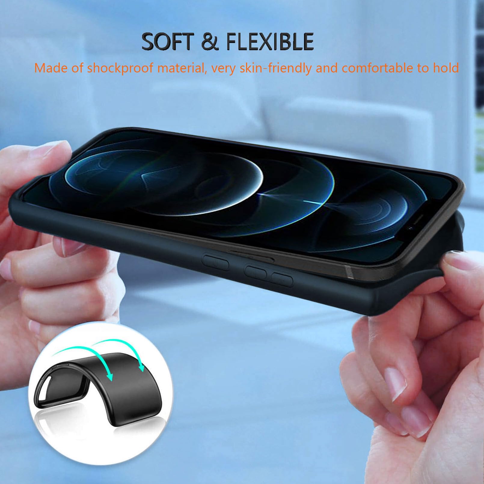 HGJTFANY Asus ROG Phone 8 Pro Case HGJTFANY 2 Pieces Shockproof Soft TPU Bumper Shell Ultra-Thin Silicone Cover 360 Drop Protection Black - View 6 of 9