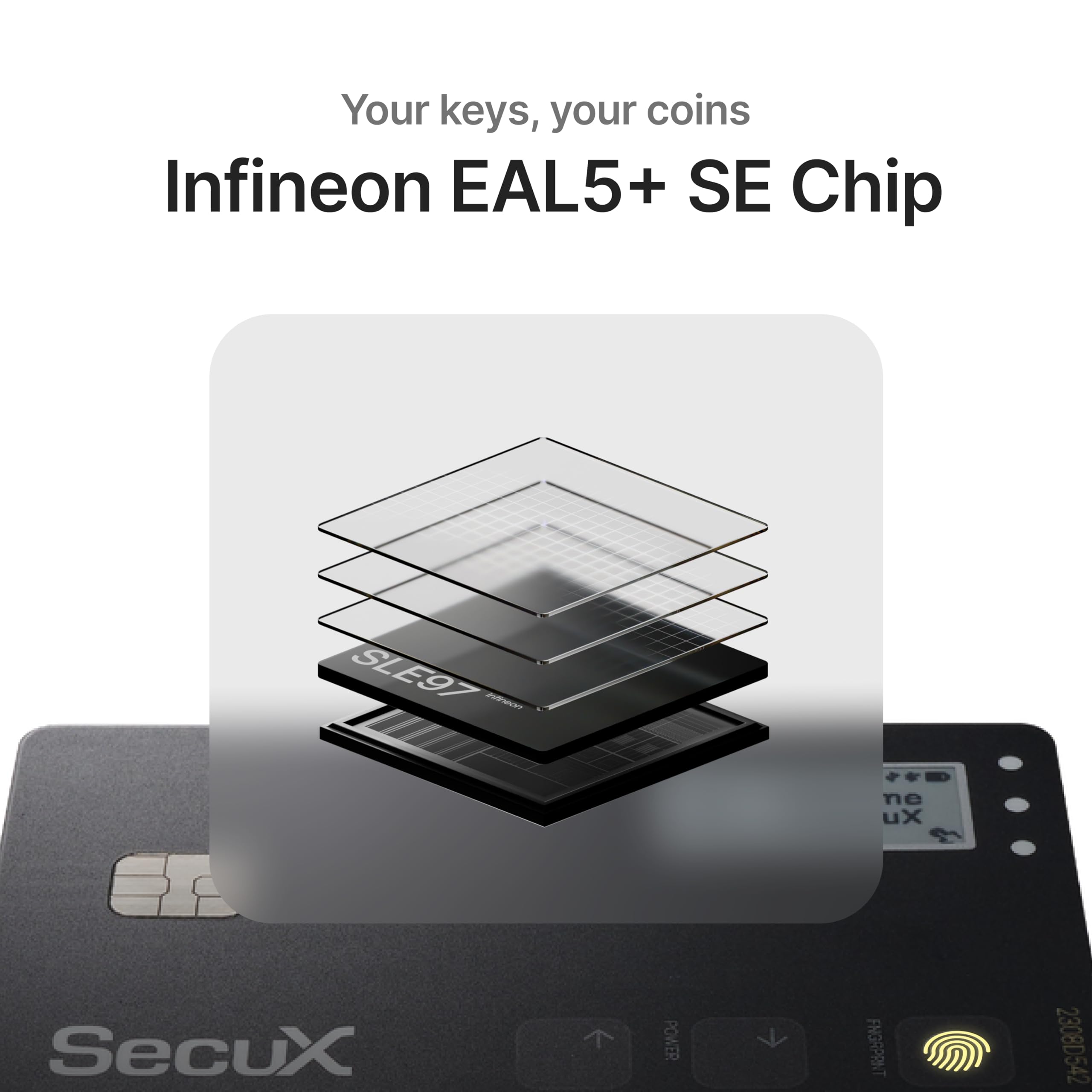 SecuX SecuX Shield Bio Crypto Hardware Wallet with Biometric Security for NFT Bitcoin Ethereum Cardano and More - View 3 of 8