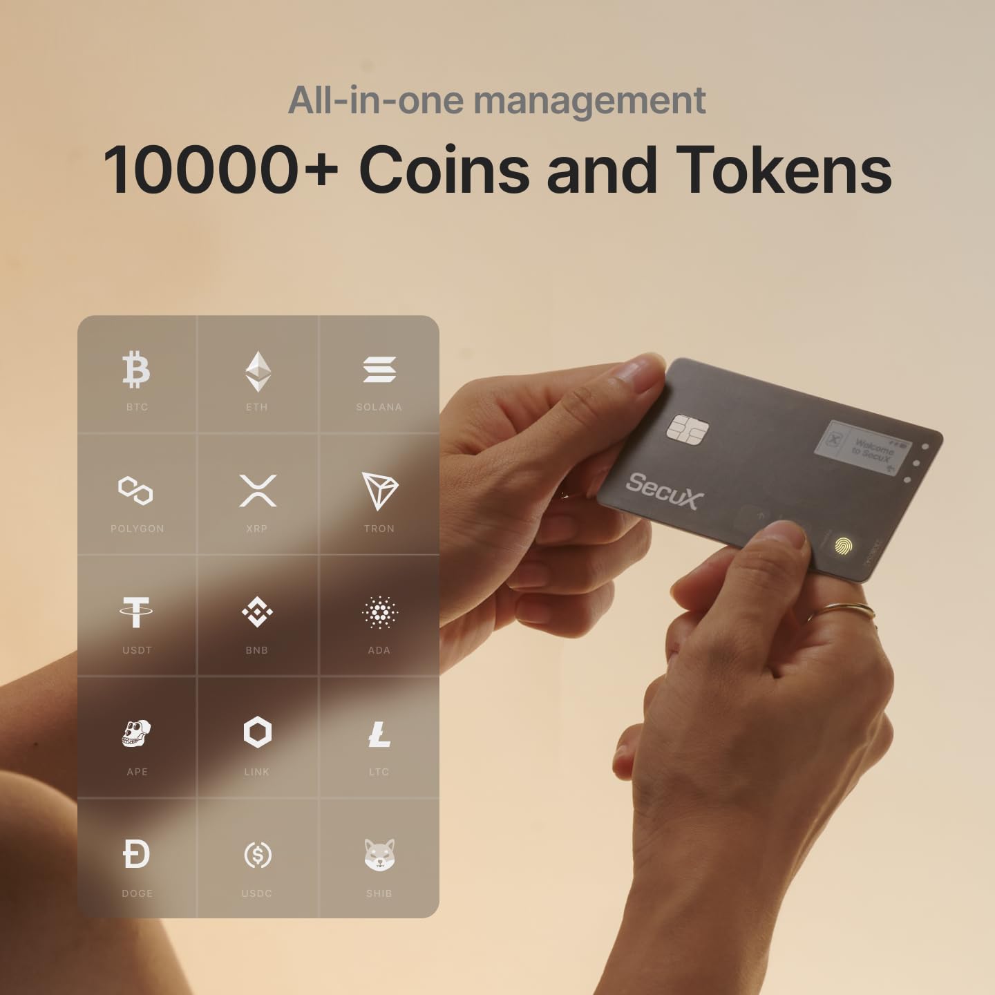 SecuX SecuX Shield Bio Crypto Hardware Wallet with Biometric Security for NFT Bitcoin Ethereum Cardano and More - View 5 of 8