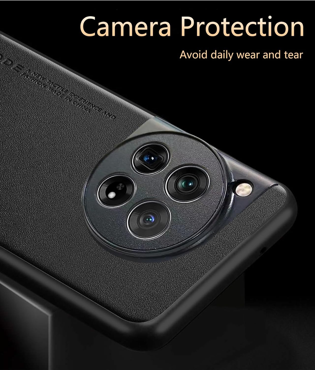 Puxssul Puxssul OnePlus 12 Case Soft TPU Leather Ultra Light Camera Protection Cover Black - View 3 of 9