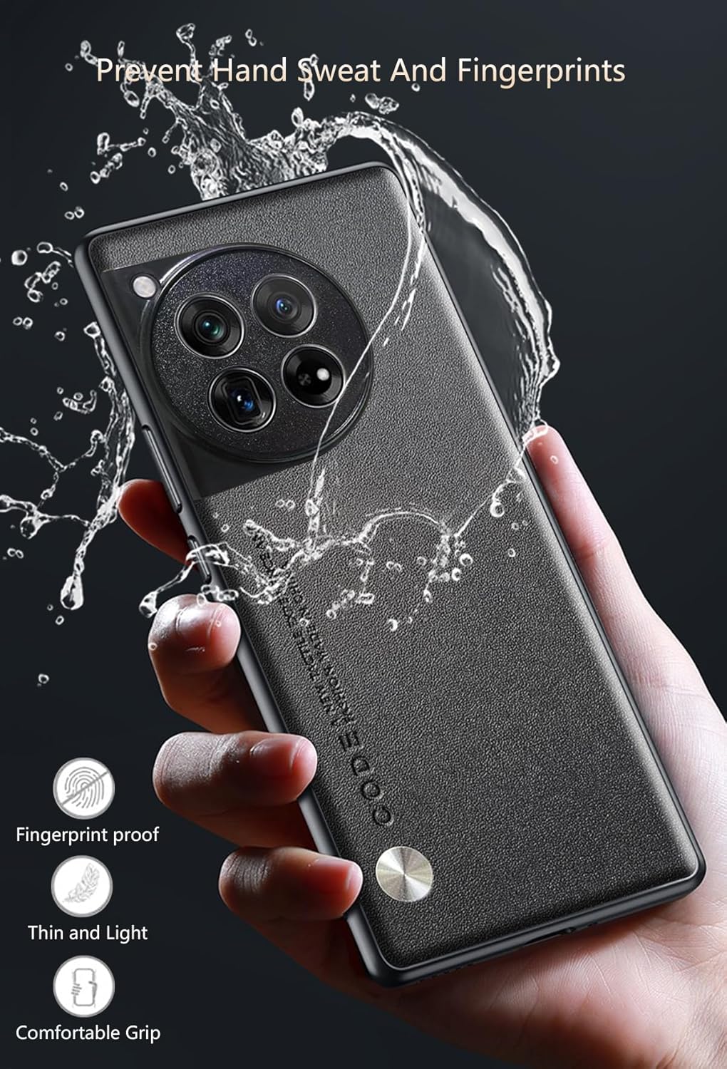 Puxssul Puxssul OnePlus 12 Case Soft TPU Leather Ultra Light Camera Protection Cover Black - View 5 of 9