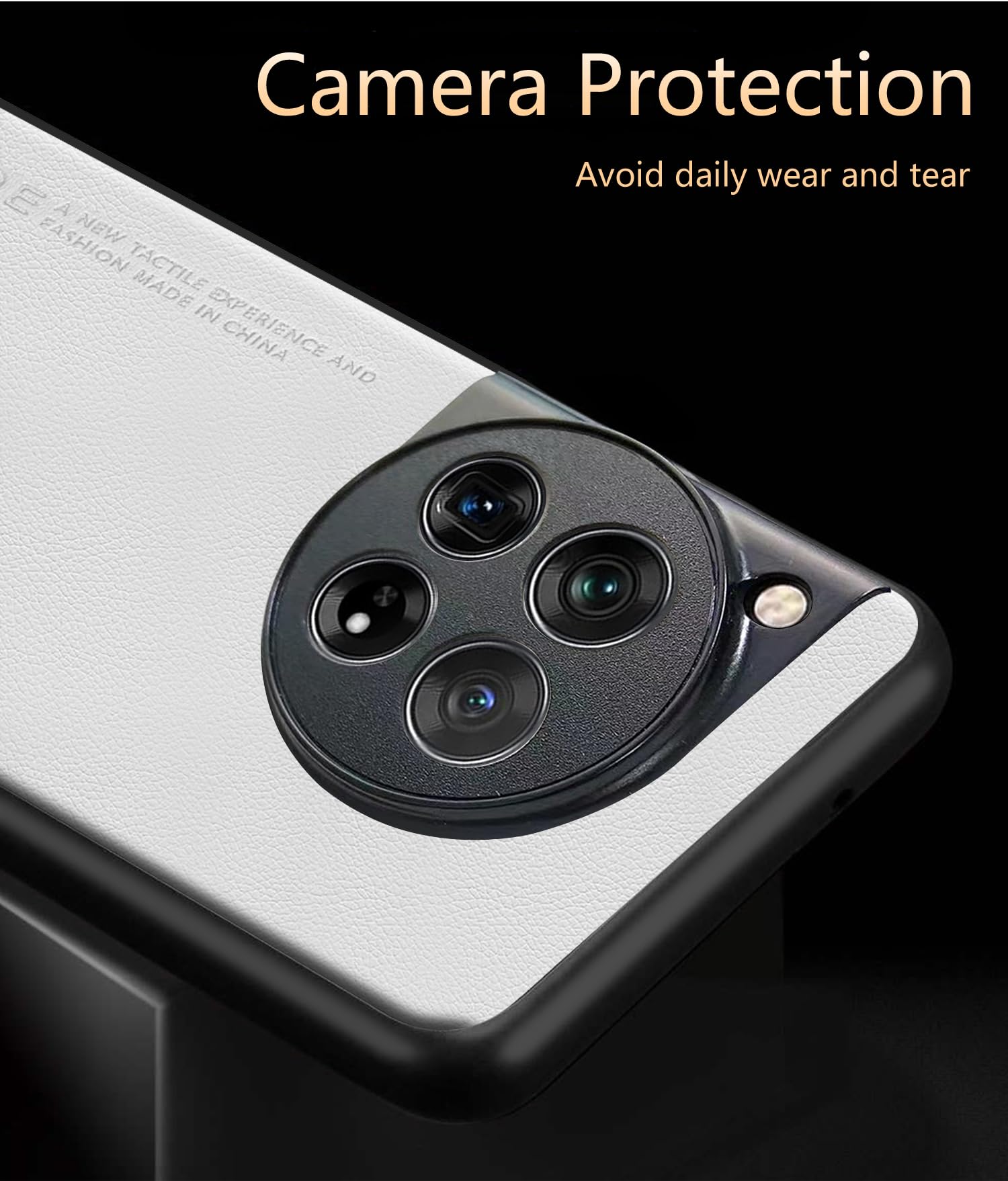 Puxssul Puxssul OnePlus 12 Case 5G Soft TPU Leather Ultra Light Camera Protection Cover White - View 3 of 8