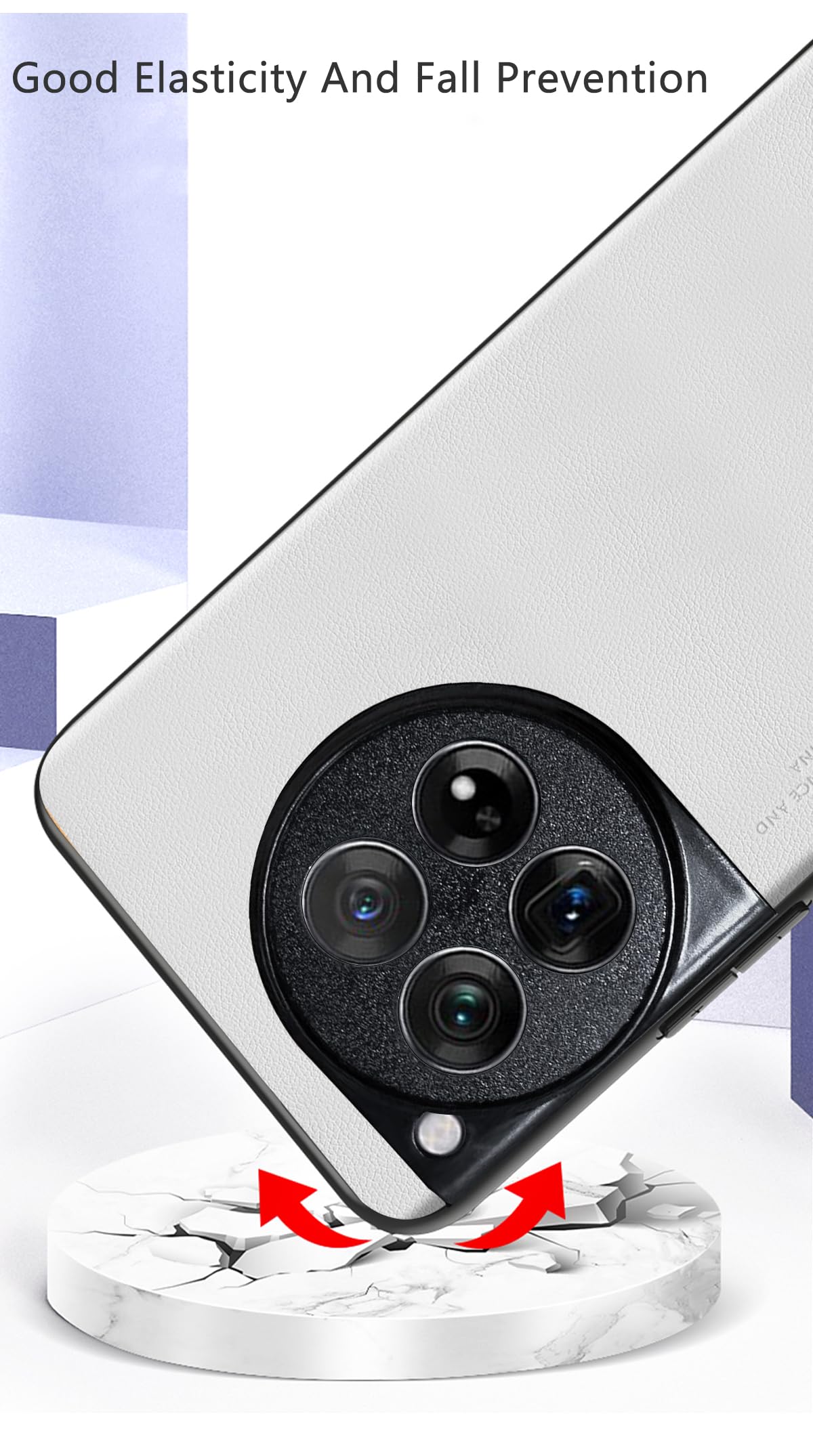 Puxssul Puxssul OnePlus 12 Case 5G Soft TPU Leather Ultra Light Camera Protection Cover White - View 6 of 8