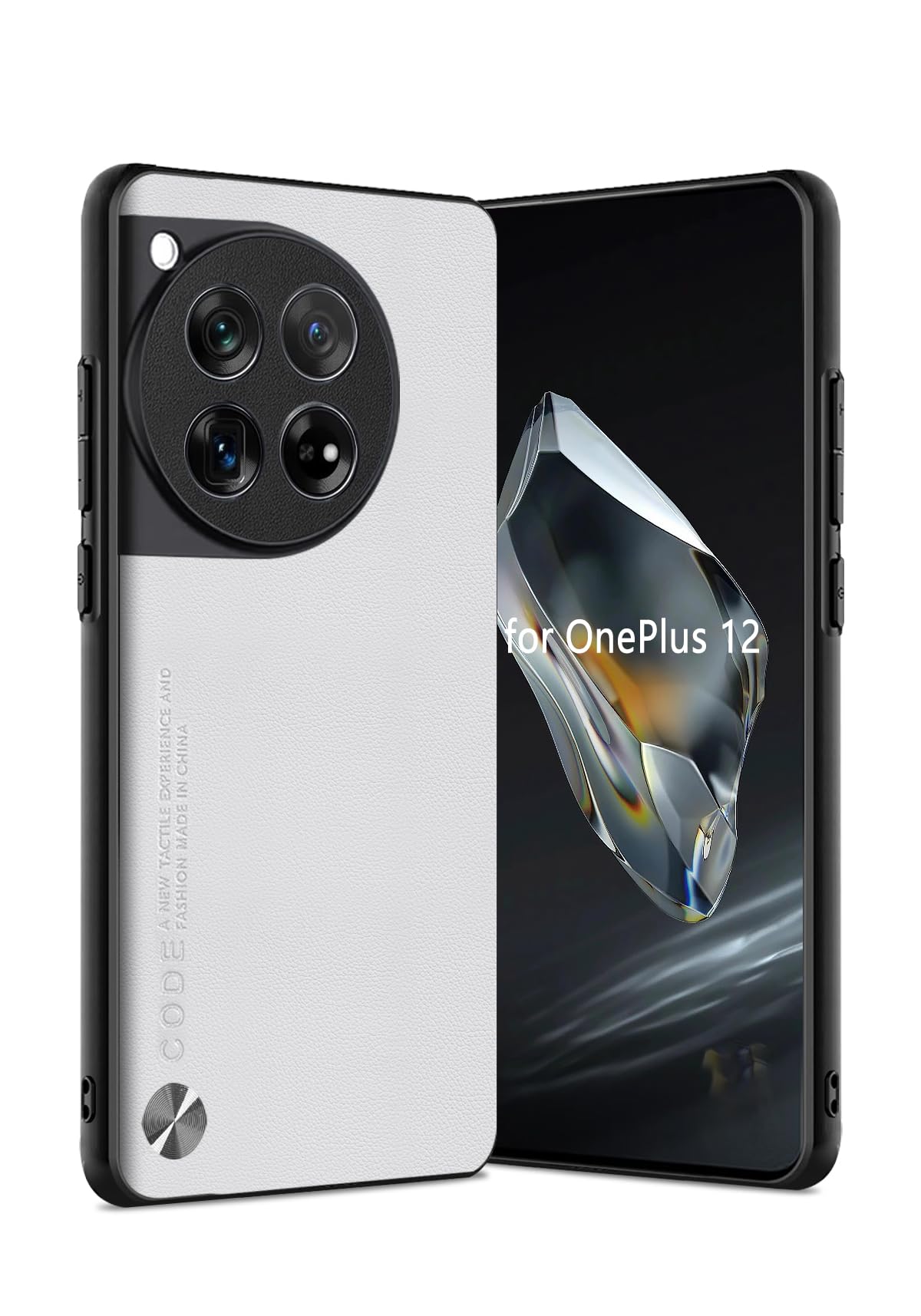 Puxssul Puxssul OnePlus 12 Case 5G Soft TPU Leather Ultra Light Camera Protection Cover White