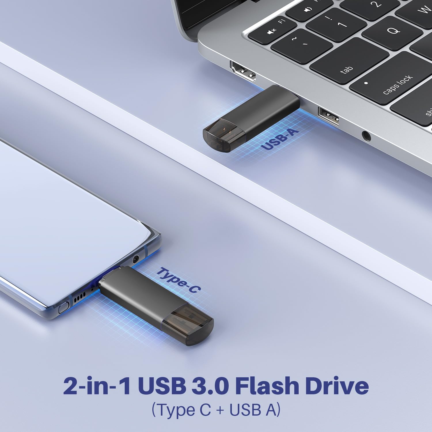 JOIOT JOIOT 32GB Dual USB 3.0 Flash Drive Type C and USB A 2-in-1 Portable Thumb Drive for Smartphone Tablet Computer Mac iPhone 15 5 Packs - View 3 of 7