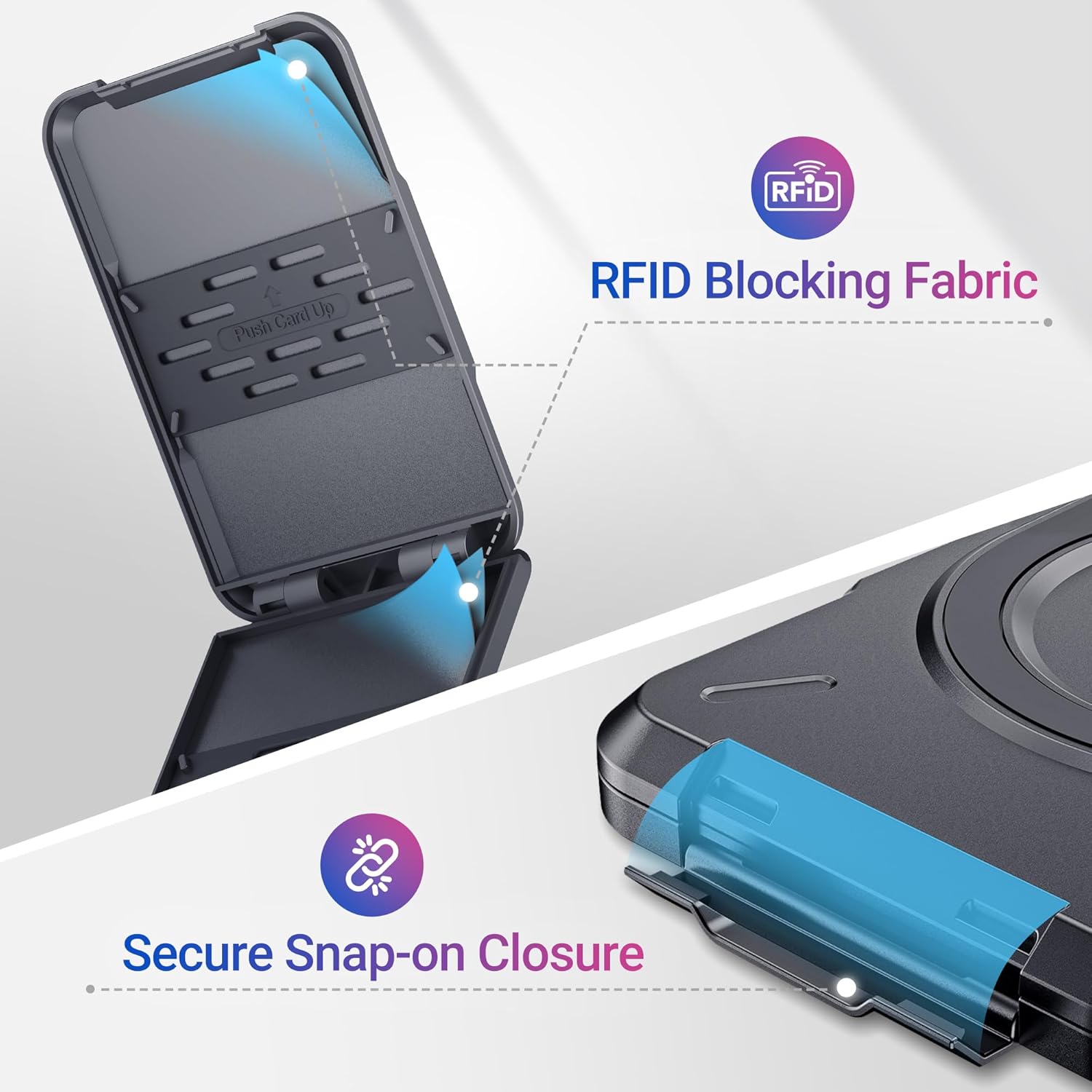 PROfezzion PROfezzion Double Sided Magnetic Phone Wallet RFID Blocking Card Holder for iPhone 16 15 14 13 12 Pro Max Plus MagSafe Compatible - View 3 of 9