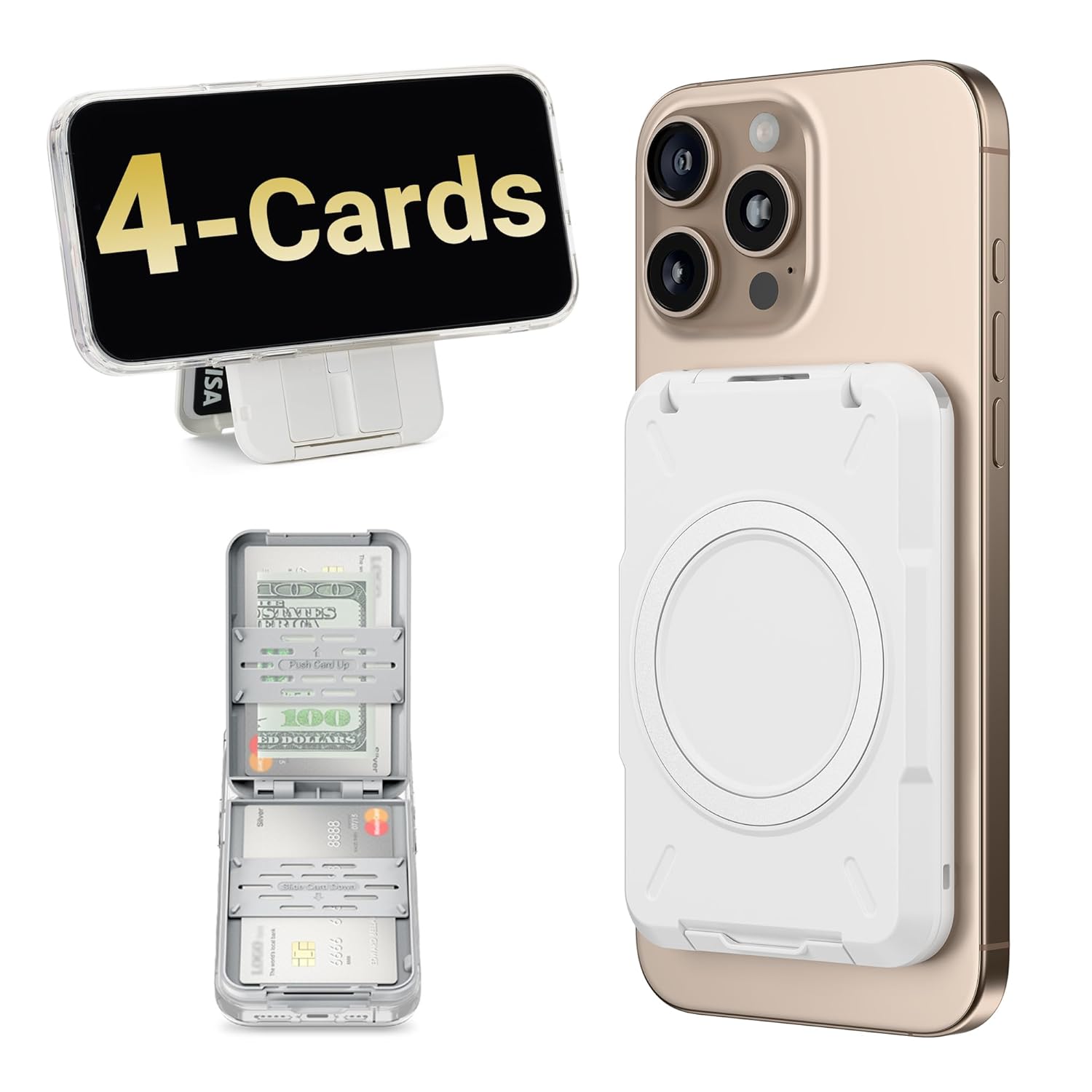 PROfezzion Double Sided Magnetic Phone Wallet RFID Blocking Card Holder for iPhone 16 15 14 13 12 Pro Max Plus MagSafe Compatible