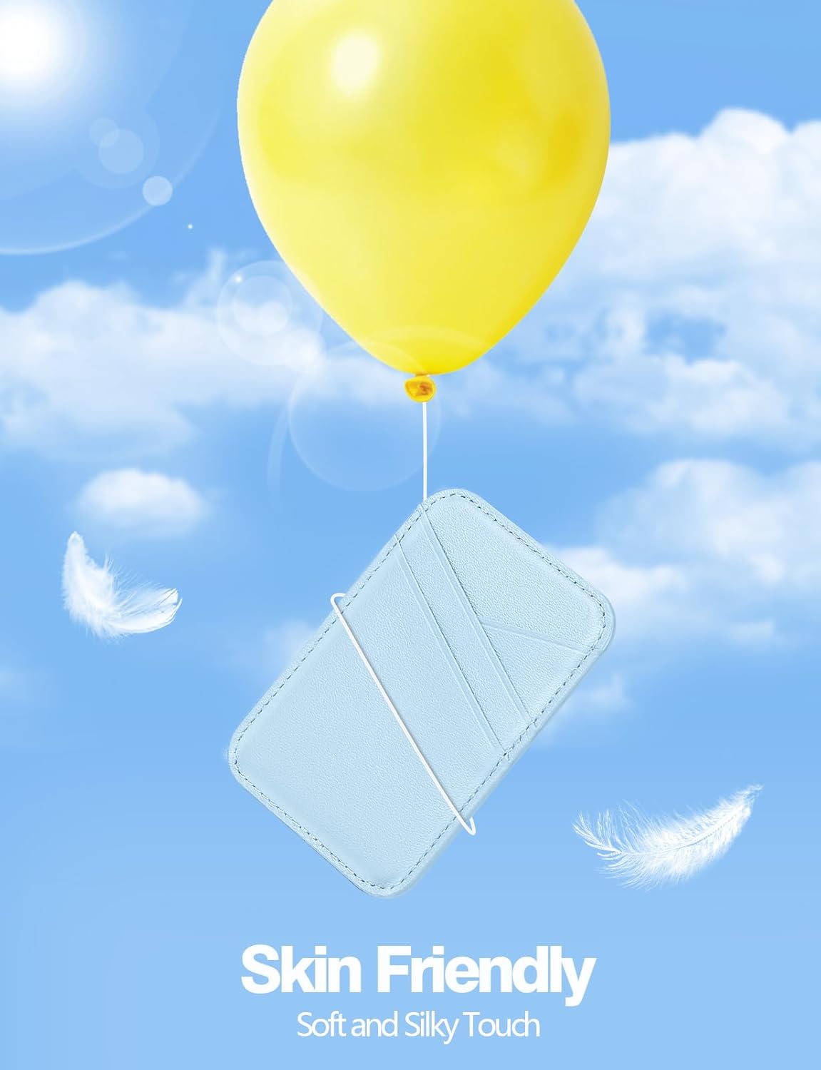 Miroddi Miroddi MagSafe Wallet Ultra-Thin Magnetic Card Holder for iPhone 16 15 14 13 12 Series Vegan Leather White Ice 3 Card Slots - View 4 of 7