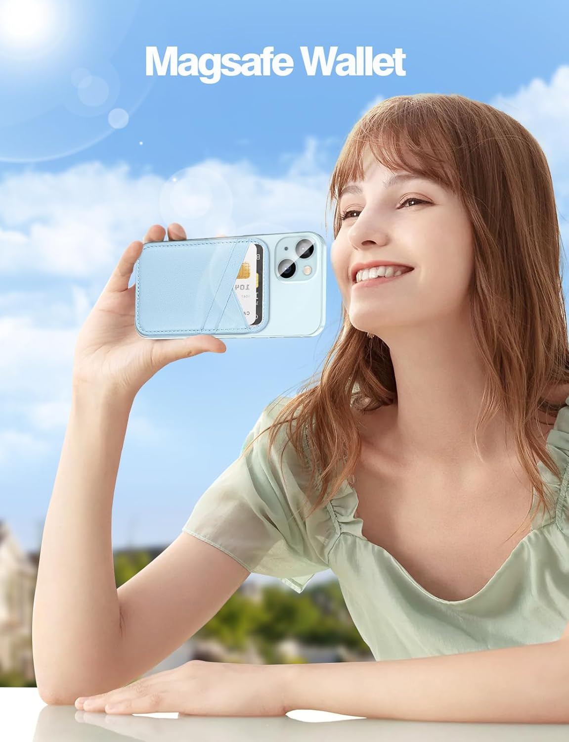 Miroddi Miroddi MagSafe Wallet Ultra-Thin Magnetic Card Holder for iPhone 16 15 14 13 12 Series Vegan Leather White Ice 3 Card Slots - View 7 of 7