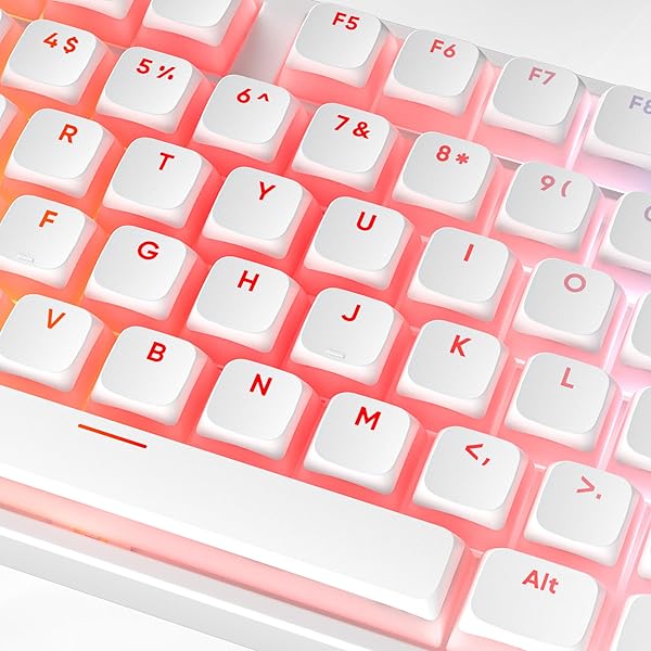 iTastatur iTastatur Pudding Keycaps PBT Double Shot XDA Profile for 60% 65% 75% Mechanical Keyboards White Gaming Keycaps - View 8 of 9