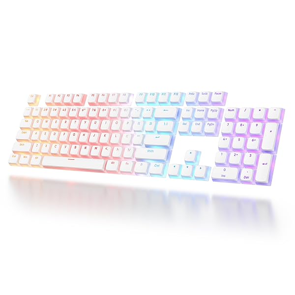iTastatur iTastatur Pudding Keycaps PBT Double Shot XDA Profile for 60% 65% 75% Mechanical Keyboards White Gaming Keycaps - View 9 of 9