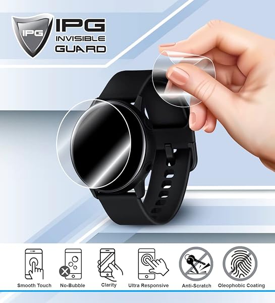 IPG IPG Hydrogel Screen Protector for Withings ScanWatch Light Anti Scratch Guard Invisible HD Clear Film 2 Units Smooth Self Healing Bubble Free - View 5 of 9