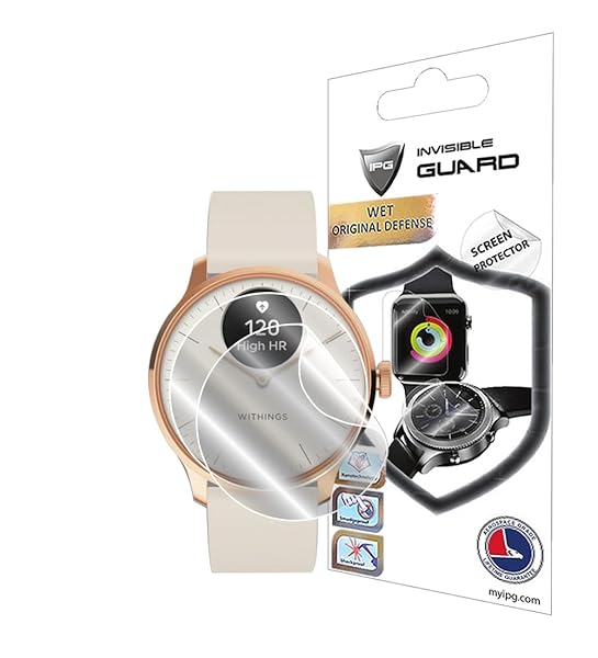 IPG IPG Hydrogel Screen Protector for Withings ScanWatch Light Anti Scratch Guard Invisible HD Clear Film 2 Units Smooth Self Healing Bubble Free - View 2 of 9