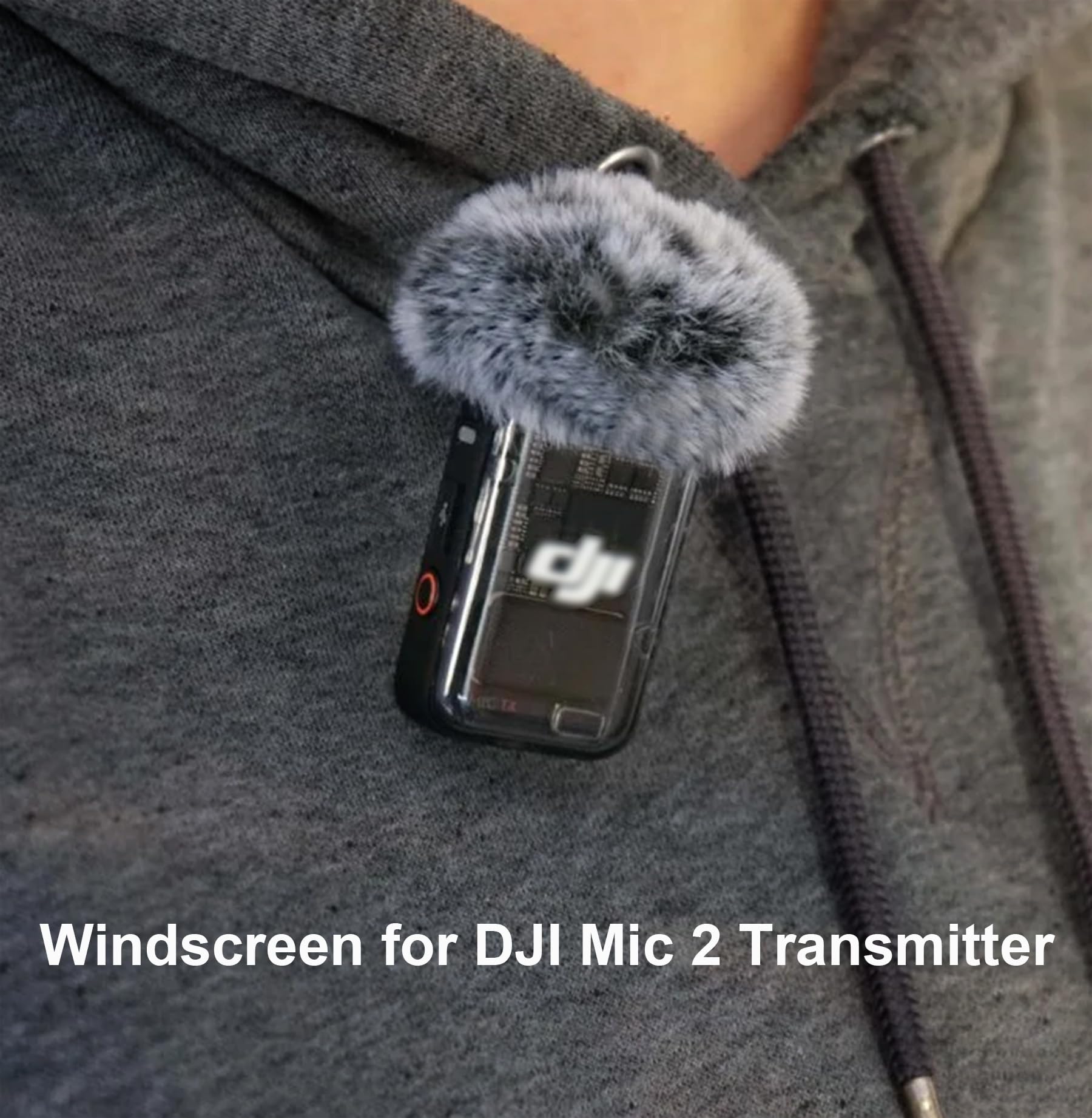 JCMOYUTY JCMOYUTY Windscreen for DJI Mic 2 Transmitter and OSMO Pocket 3 External Microphone Furry Cover 2-Pack Wind Muff Accessory - View 2 of 5