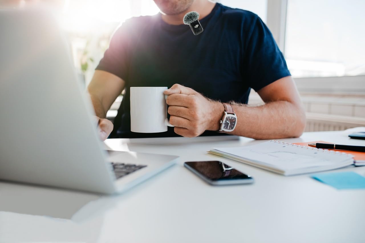 JCMOYUTY JCMOYUTY Windscreen for DJI Mic 2 Transmitter and OSMO Pocket 3 External Microphone Furry Cover 2-Pack Wind Muff Accessory - View 5 of 5