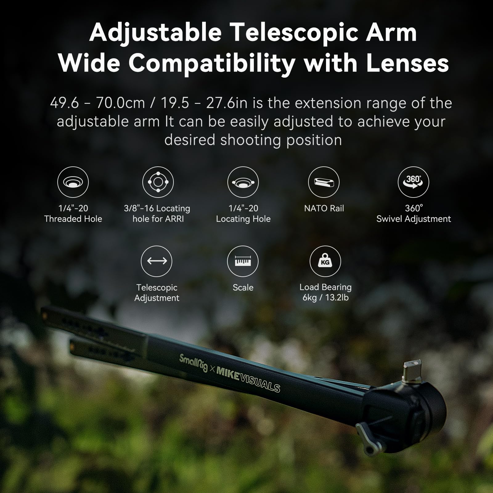 SMALLRIG SmallRig x Mikevisuals Tracking POV Kit Extendable Arm for Couples Photography Tripod Mode Max Load 3kg MD4362 - View 4 of 8