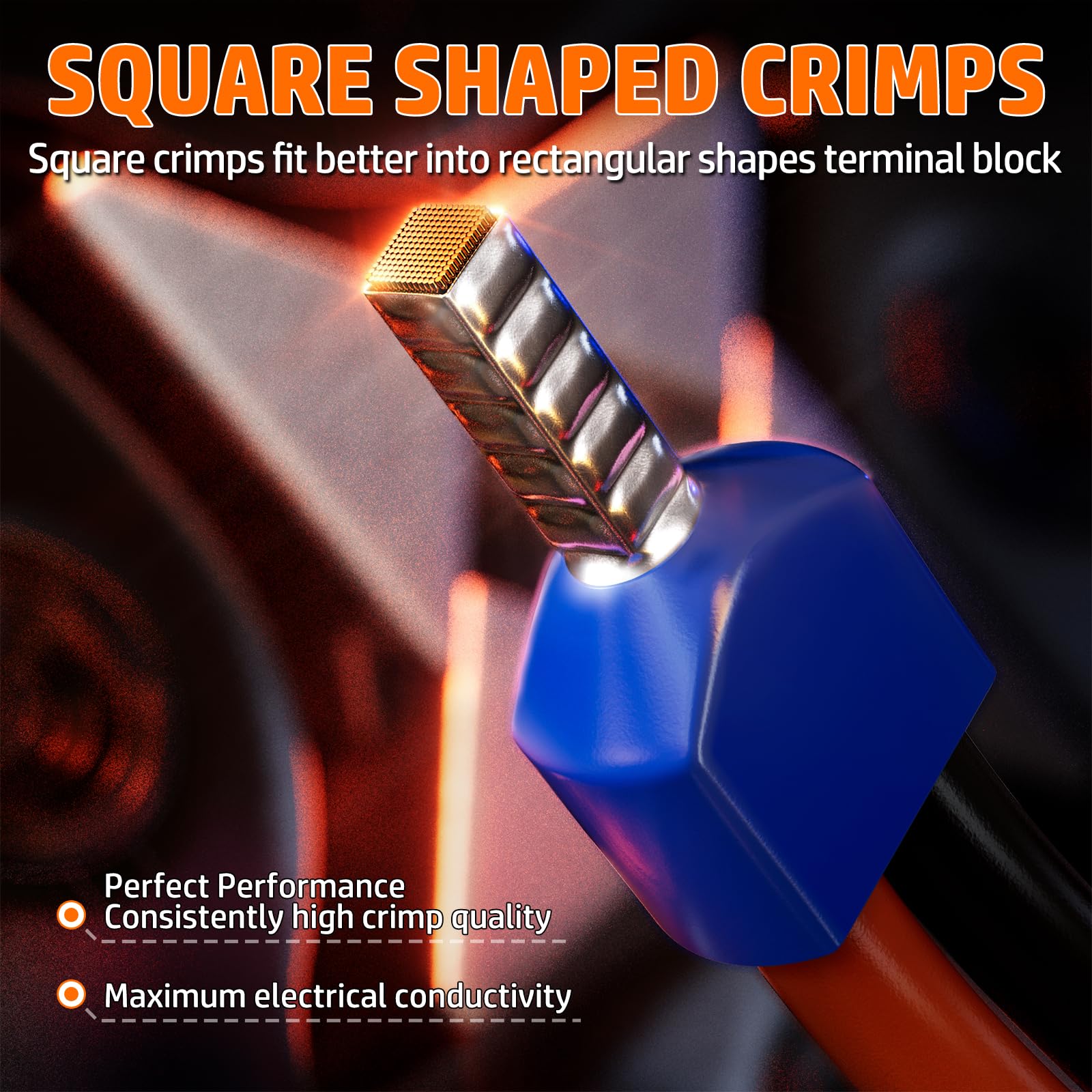 PEBA PEBA Ferrule Crimping Tool Kit Self-Adjusting Square Pliers for AWG 24-8 with 21 Sizes Insulated Wire Ferrules Terminals - View 5 of 9