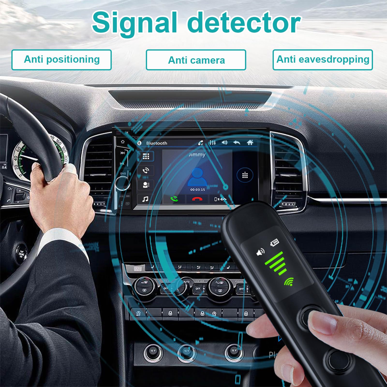 AiLuce Hidden Camera Detectors Portable Anti Eavesdropping Device RF Wireless Signal Scanner GPS Tracker Bug Detector for Home Hotel Office - View 4 of 6