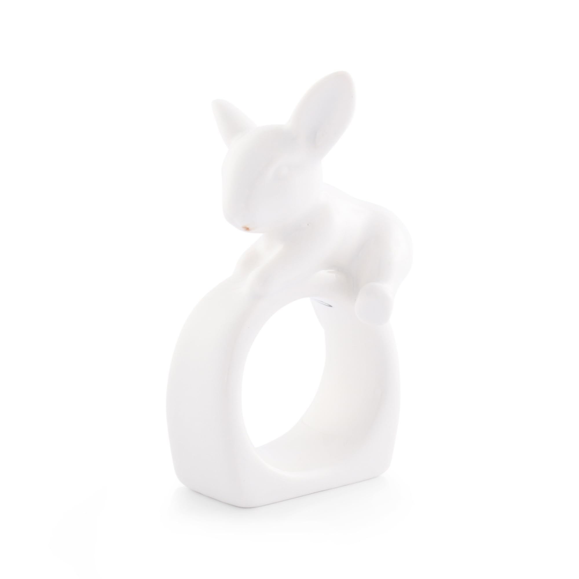 Arthur Court Arthur Court Climbing Bunny Napkin Rings Set of 4 White Stoneware Perfect for Easter and Spring Table Settings Durable and Charming - View 2 of 5