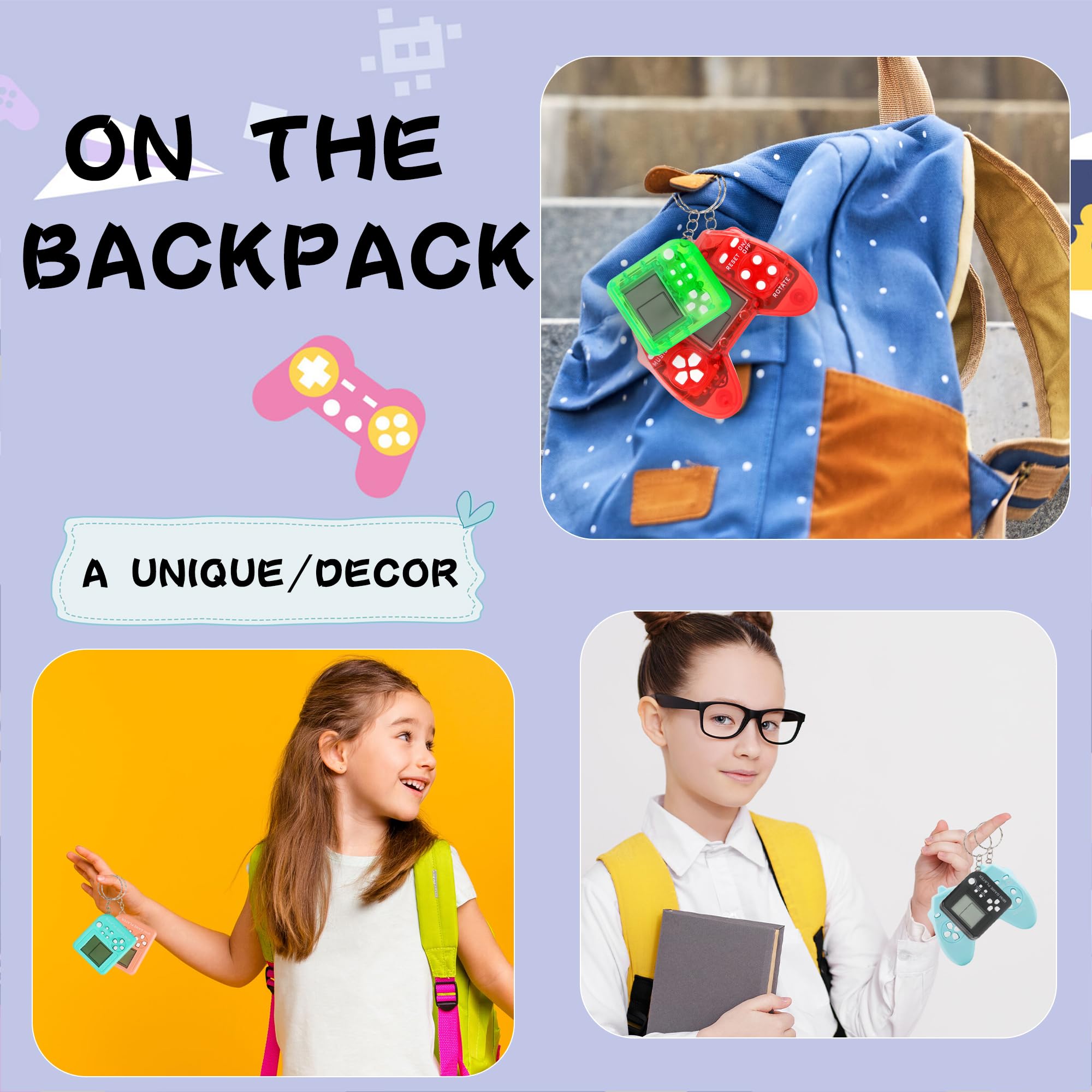 Conagel Conagel 24 Pack Video Game Keychains MultiColors Gamepad Party Favors for Kids Birthday Supplies Goodie Bag Stuffers - View 4 of 7