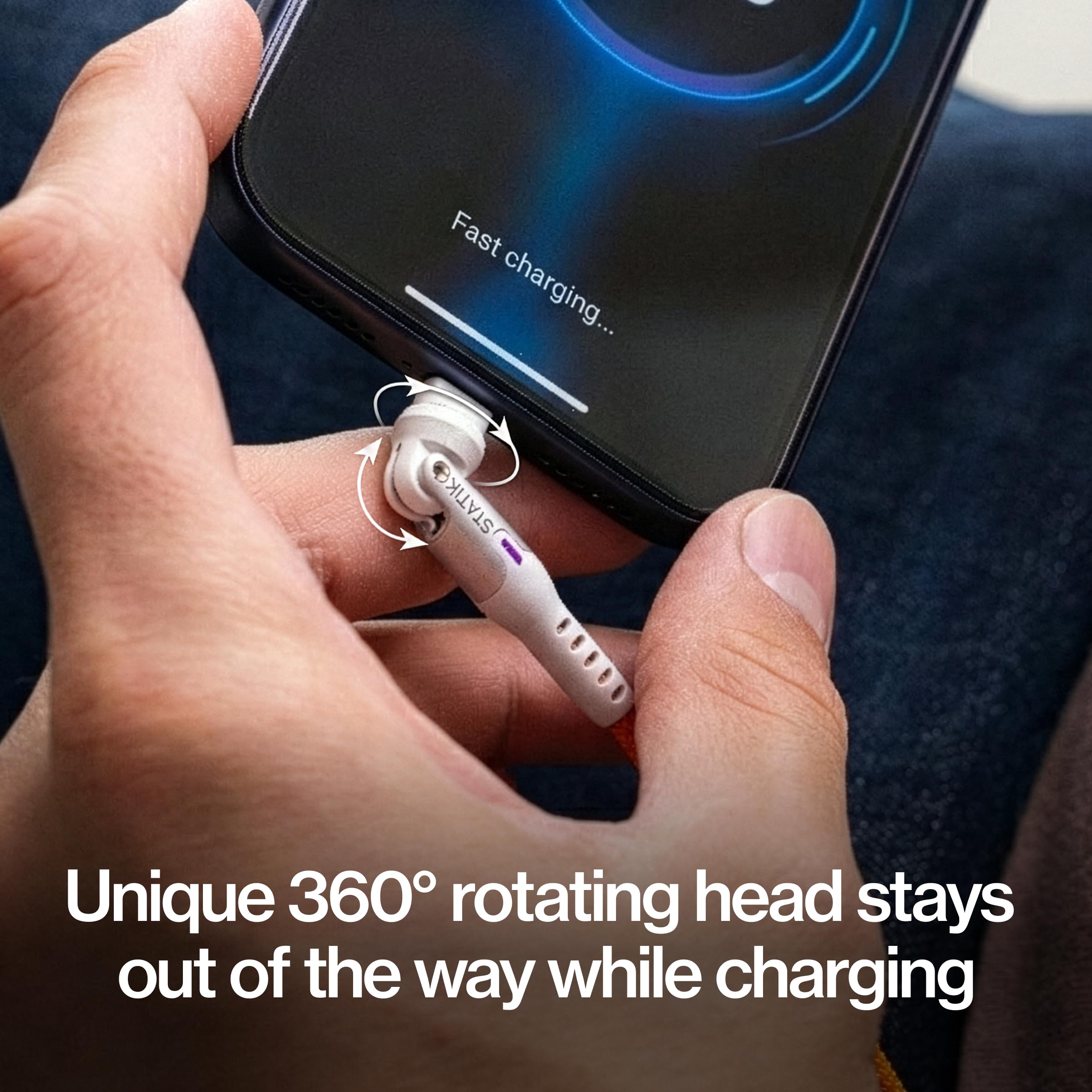 Statik Statik 360 Rotating Magnetic Charging Cable 3 Pack with 9 Magnet Tips for USB C Micro-USB USB-A Black 3FT 1M Phone Charger - View 3 of 9