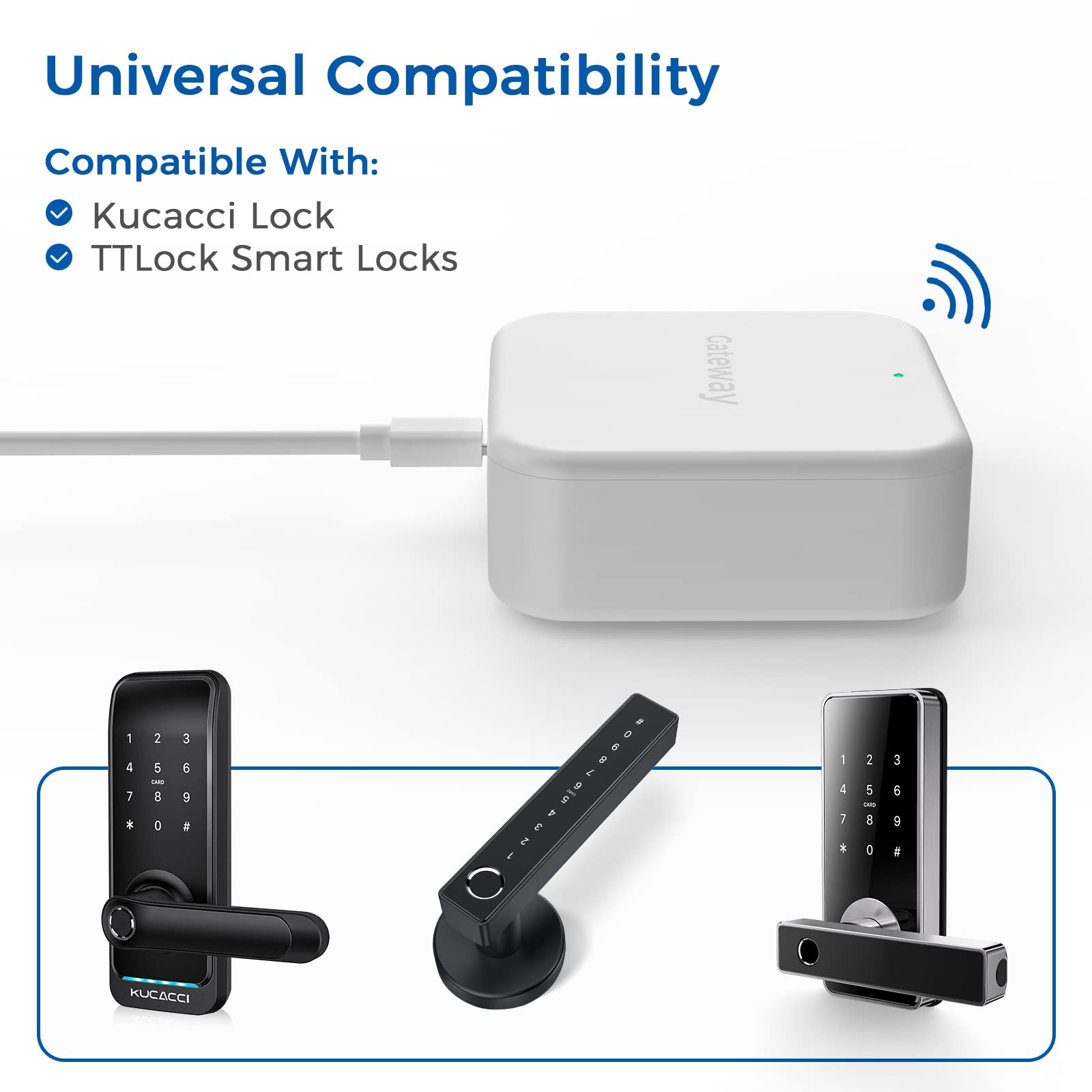 KUCACCI WiFi G2 Gateway for Kucacci H15B T17 Smart Lock Remote Control Hub Compatible with TTLock Google Home Alexa Voice Control - View 5 of 8