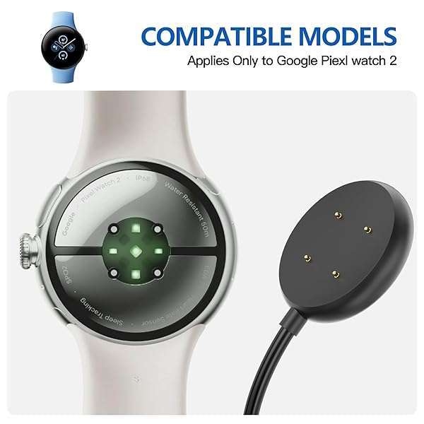 AWINNER AWINNER Google Pixel Watch 2 Charger Cable - Fast Charging Type C Port (Black, 2 Pack) - Compatible & Durable - View 4 of 10