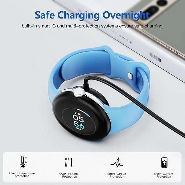 AWINNER AWINNER Google Pixel Watch 2 Charger Cable - Fast Charging Type C Port (Black, 2 Pack) - Compatible & Durable - View 8 of 10