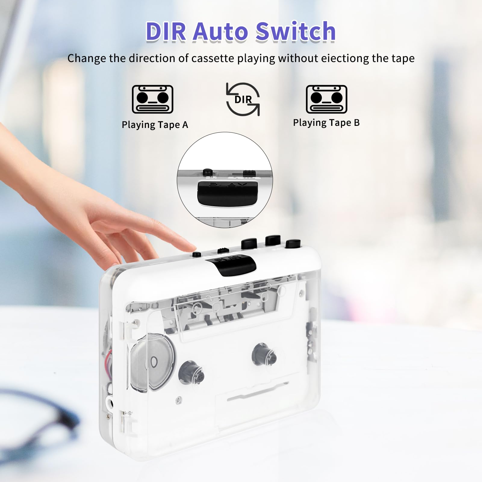 Janryzone Janryzone Cassette Player MP3 Converter with Tape Software Auto Reverse Clear Stereo Built-in Copper Wheel Movement Earphone - View 5 of 9