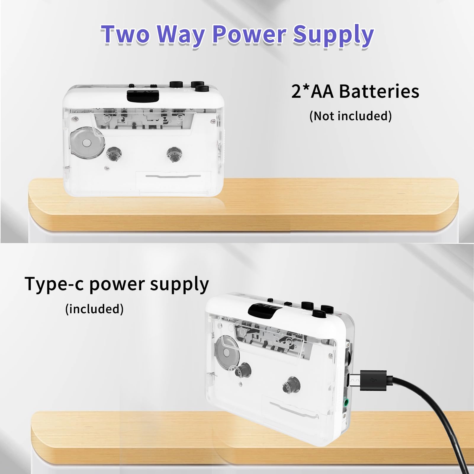 Janryzone Janryzone Cassette Player MP3 Converter with Tape Software Auto Reverse Clear Stereo Built-in Copper Wheel Movement Earphone - View 9 of 9