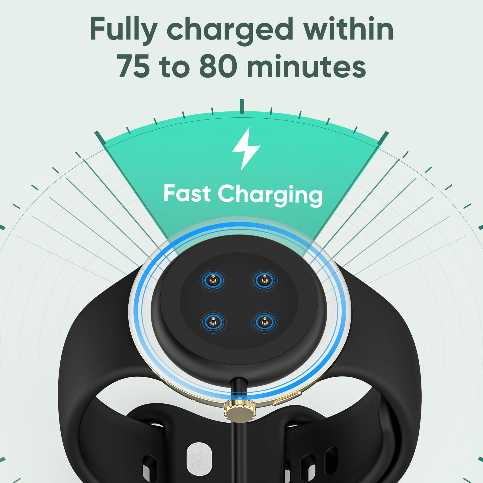 BLIKEJIN Charging Stand and Cable for Google Pixel Watch 2 and Fitbit Ace LTE Replacement Charger Metal Stand - View 5 of 7