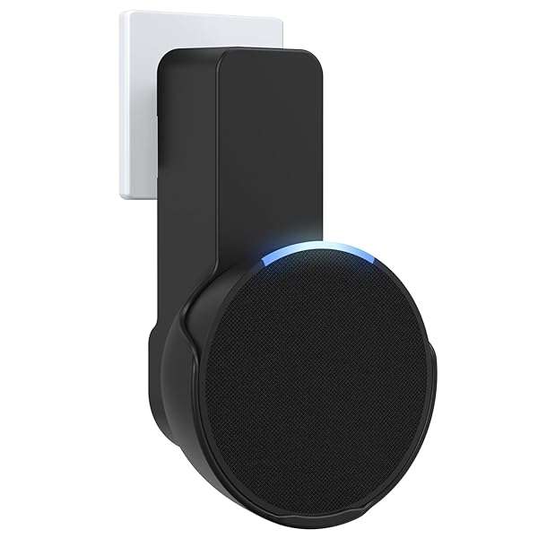 Maxonar Maxonar Wall Mount for Echo Pop - No Drill, No Screws, Hidden Cable Storage - Black Speaker Holder