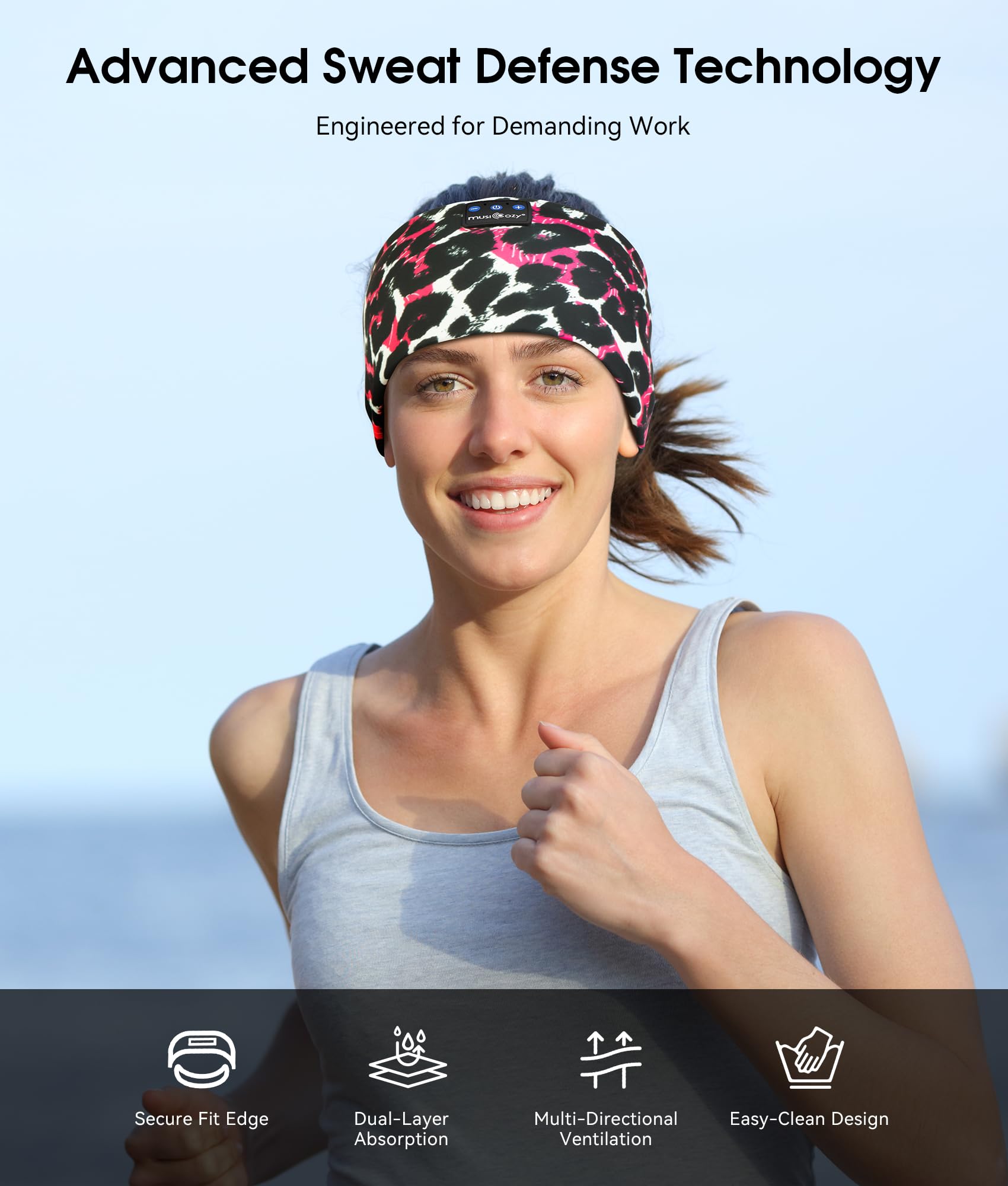 MUSICOZY MUSICOZY Sleep Headphones Bluetooth 54 Wireless Earbuds with HD Stereo Speakers for Running Workout Jogging Yoga Gift - View 3 of 8