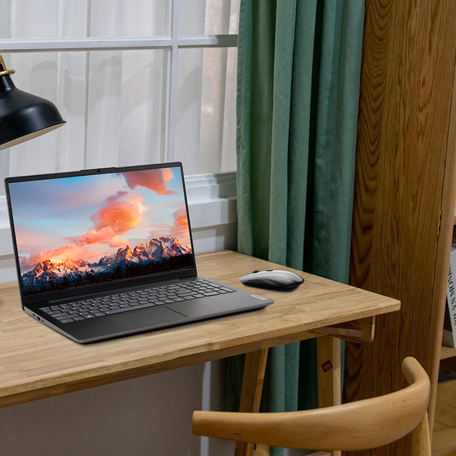 SHUNJINRUN Slim Portable Wireless Mouse for Chromebook Laptop PC Macbook Quiet Click 2400 DPI 2.4GHz Cordless Travel Mouse in Space Gray and Black - View 7 of 7