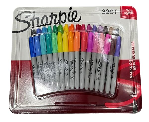 Sharpie SHARPIE Permanent Markers Fine Point 32 Count - Vibrant Multicolor Set for Art & Craft Projects