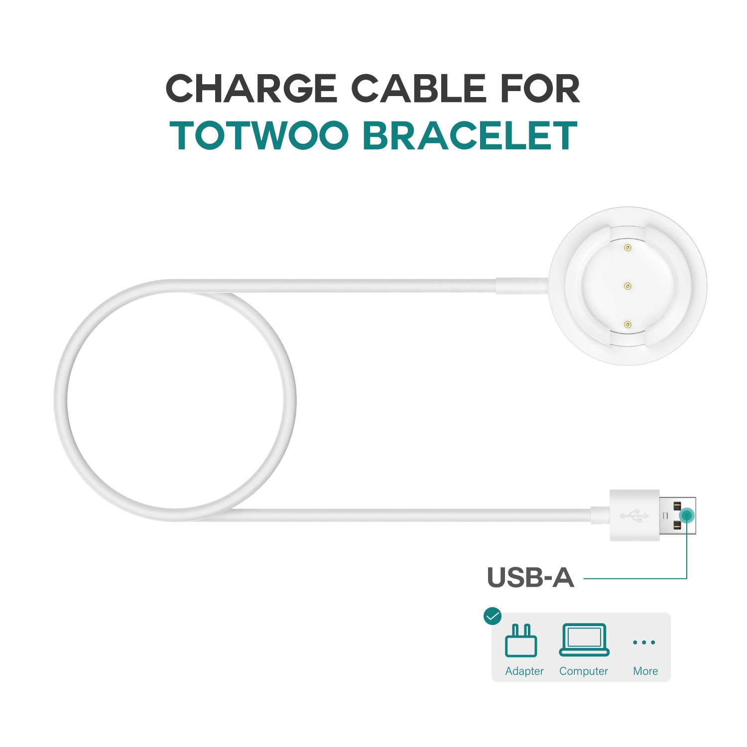 TUSITA TUSITA Charger Cable for TOTWOO Bracelet 2-Pack 1M Fast Charging Durable and Reliable - View 2 of 7