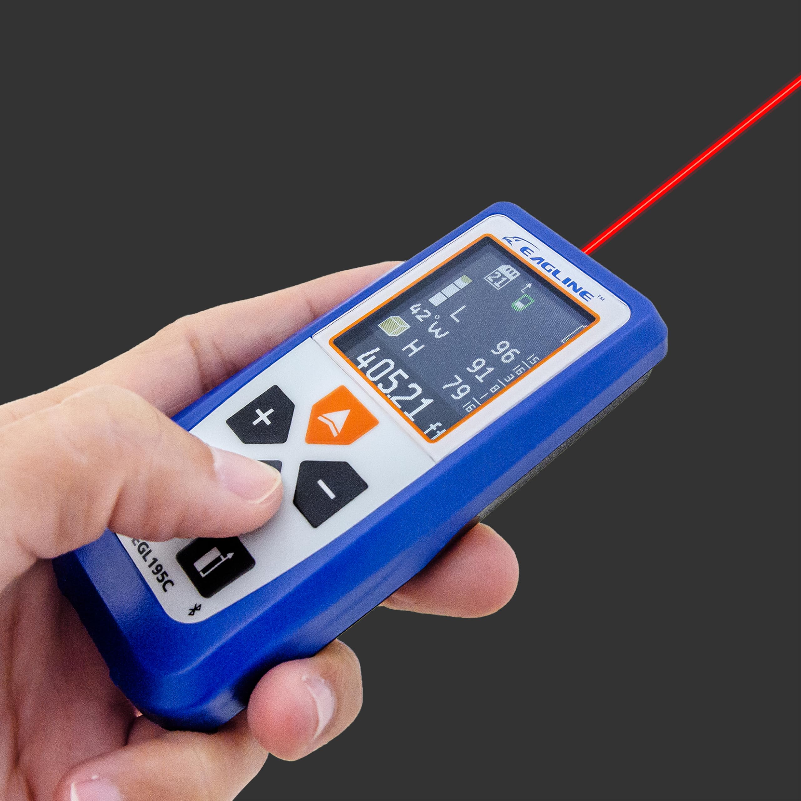 EAGLINE EAGLINE EGL195C Laser Distance Measure 195Ft Bluetooth Digital Level Tool with Protective Cover and Carpenter Pencil for Accurate Measurements - View 9 of 9